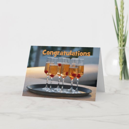 Gefeliciteerd Champagne aan Newly Weds Kaart (Voorkant)