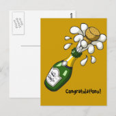 Gefeliciteerd Champagne Briefkaart (Voorkant / Achterkant)