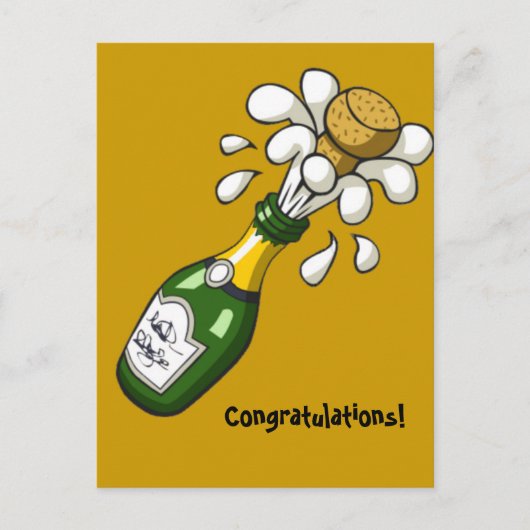 Gefeliciteerd Champagne Briefkaart (Voorkant)