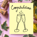 Gefeliciteerd Champagne Cheers Schets Doodle Briefkaart<br><div class="desc">Zoete tekening van twee bubbelglazen om iemand te feliciteren met hun bruiloft of verloving! Klik op "Personaliseren" hierboven om de binnentekst naar wens te bewerken. Klik vervolgens op "Bewerken met behulp van ontwerpgereedschap" om de lettertypen, kleuren en plaatsingen aan te passen. U kunt ook de achtergrondkleur wijzigen of mijn winkel...</div>