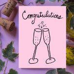 Gefeliciteerd Champagne Cheers Schets Doodle Briefkaart<br><div class="desc">Zoete tekening van twee bubbelglazen om iemand te feliciteren met hun bruiloft of verloving! Klik op "Personaliseren" hierboven om de binnentekst naar wens te bewerken. Klik vervolgens op "Bewerken met behulp van ontwerpgereedschap" om de lettertypen, kleuren en plaatsingen aan te passen. U kunt ook de achtergrondkleur wijzigen of mijn winkel...</div>