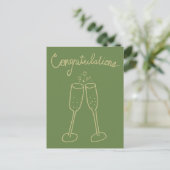 Gefeliciteerd Champagne Cheers Schets Doodle Briefkaart (Staand voorkant)