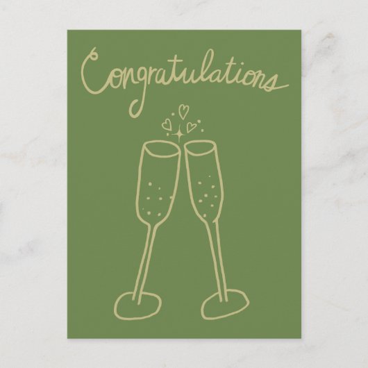 Gefeliciteerd Champagne Cheers Schets Doodle Briefkaart (Voorkant)