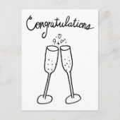 Gefeliciteerd Champagne Cheers Schets Doodle Briefkaart (Voorkant)