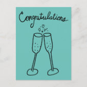 Gefeliciteerd Champagne Proost Krabbel Tekening Briefkaart (Voorkant)