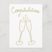 Gefeliciteerd Champagne Proost Schets Krabbelteken Briefkaart (Voorkant)