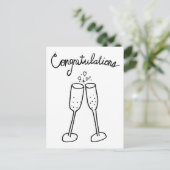 Gefeliciteerd Champagne Proost Schets Krabbelteken Briefkaart (Staand voorkant)