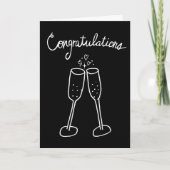 Gefeliciteerd Champagne Verloving Sketch Doodle Kaart (Voorkant)