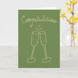 Gefeliciteerd Champagne Verloving Sketch Doodle Kaart