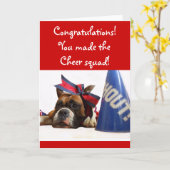 Gefeliciteerd Cheerleader boxer wenskaart Kaart (Gele Bloem)