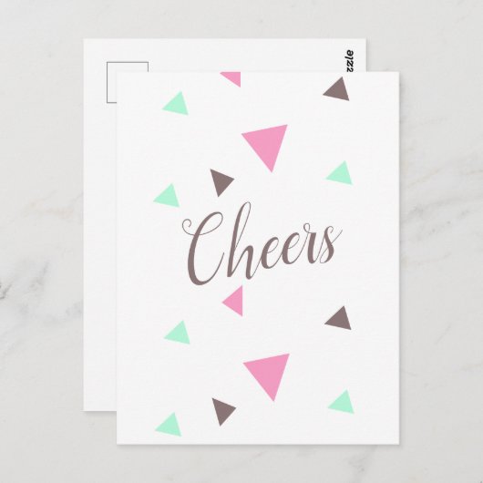 Gefeliciteerd Cheers Afstuderen Confetti Briefkaar Briefkaart (Voorkant / Achterkant)