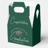 Gefeliciteerd Chic Dark Green Graduation Party Bedankdoosjes (Geopend)