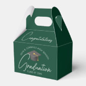 Gefeliciteerd Chic Dark Green Graduation Party Bedankdoosjes (Voorkant Zijde)