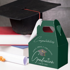 Gefeliciteerd Chic Dark Green Graduation Party Bedankdoosjes