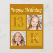 Gefeliciteerd Chic Goud 2 Foto Gepersonaliseerd Briefkaart (Voorkant)