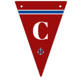 Gefeliciteerd Classic Nautical Anchor Stripes Vlaggetjes (Eerste vlag)