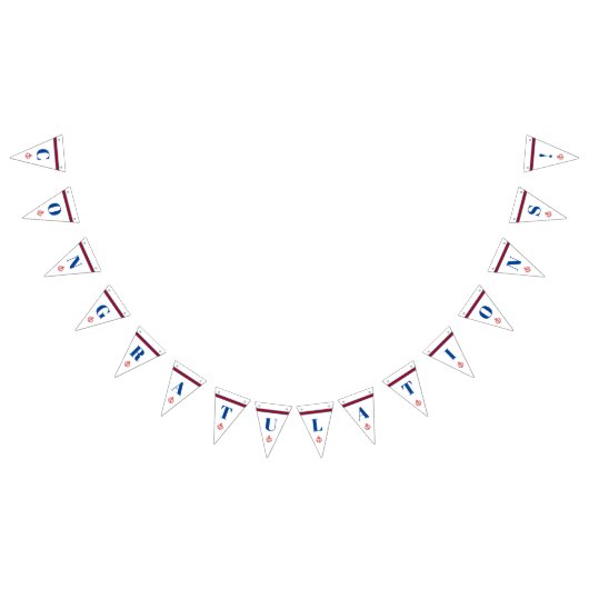 Gefeliciteerd Classic Nautical Anchor Stripes Vlaggetjes (Alle)