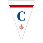 Gefeliciteerd Classic Nautical Anchor Stripes Vlaggetjes (Eerste vlag)