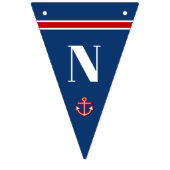 Gefeliciteerd Classic Nautical Anchor Stripes Vlaggetjes (Derde vlag)