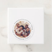 Gefeliciteerd Classic Simple Family Foto Bedankjes Labels (In situ)