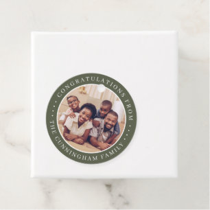 Gefeliciteerd Classic Simple Family Foto Bedankjes Labels