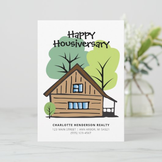 Gefeliciteerd Client met jullie huisjubileum Kaart (Staand voorkant)