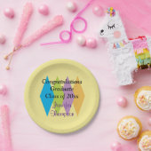 Gefeliciteerd Colorful Modern Style Afstuderen Papieren Bordje (Feest)