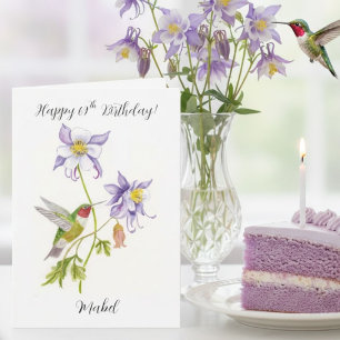 Gefeliciteerd Columbine met Hummingbird, 69 jaar! Kaart