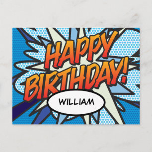 GEFELICITEERD Comic Book Pop Art Briefkaart