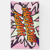GEFELICITEERD Comic Book Pop Art Roze Spandoek (Verticaal)