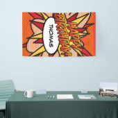 GEFELICITEERD Comic Book Pop Art Spandoek (Beurs)