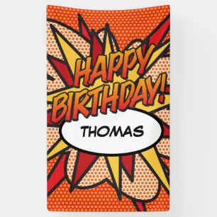 GEFELICITEERD Comic Book Pop Art Spandoek