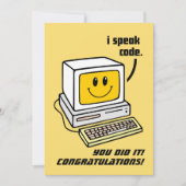 GEFELICITEERD COMPUTER AFSTUDEERDER FEESTDAGENKAART (Voorkant)