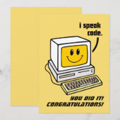 GEFELICITEERD COMPUTER AFSTUDEERDER FEESTDAGENKAART (Voorkant / Achterkant)