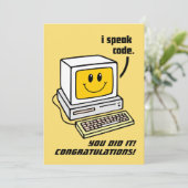 GEFELICITEERD COMPUTER AFSTUDEERDER FEESTDAGENKAART (Staand voorkant)