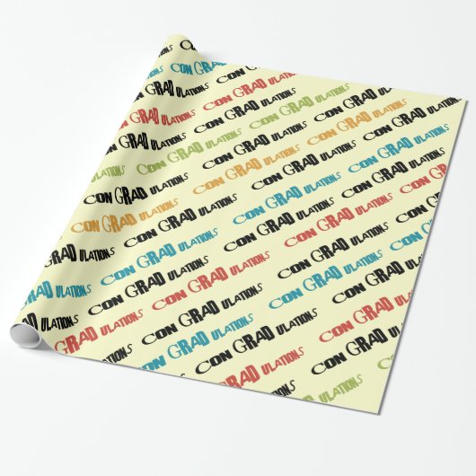 Gefeliciteerd - Con "afstudeerder" Afstudeerder ca Cadeaupapier (Uitgerold)