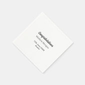 Gefeliciteerd congrats afstuderen naam jaar klas servet (Hoek)