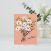 Gefeliciteerd CONGRATULATIONS Daisy Boeket Custom Briefkaart (Staand voorkant)
