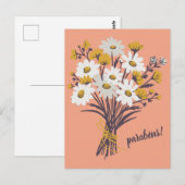 Gefeliciteerd CONGRATULATIONS Daisy Boeket Custom Briefkaart (Voorkant / Achterkant)