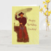 Gefeliciteerd, Cowboy! Kaart (Gele Bloem)