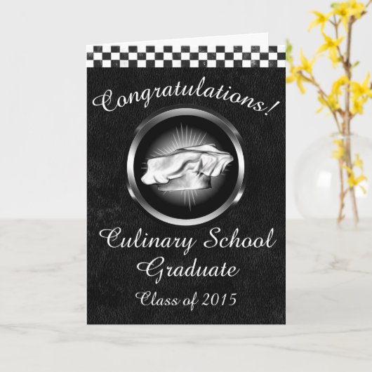 Gefeliciteerd Culinaire School Afstuderen Kaart (Gele Bloem)