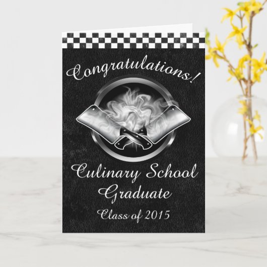 Gefeliciteerd Culinaire School Afstuderen Kaart (Gele Bloem)