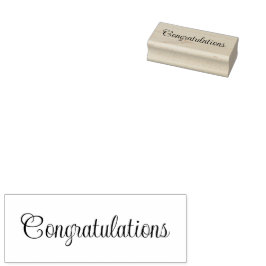 Gefeliciteerd Cursief Schrift Tekst Sjabloon Rubberstempel
