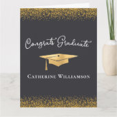 Gefeliciteerd Custom Elegant Gold Afstuderen Kaart (Voorkant)