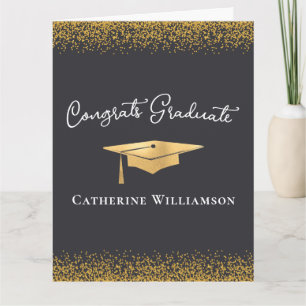 Gefeliciteerd Custom Elegant Gold Afstuderen Kaart