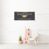 Gefeliciteerd Custom Elegant Gold Afstuderen Spandoek (Insitu)