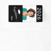 Gefeliciteerd Custom Elegant Photo Afstuderen Spandoek (Insitu)