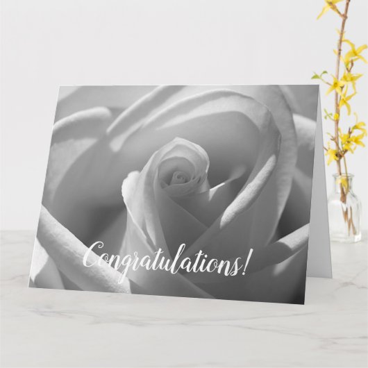 Gefeliciteerd Custom Roos Grote bruiloft Kaart (Gele Bloem)