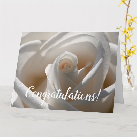 Gefeliciteerd Custom Roos Grote bruiloft Kaart (Gele Bloem)