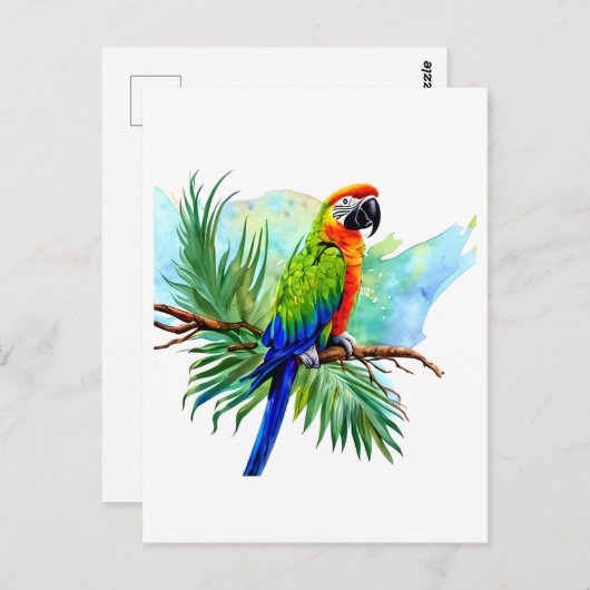 Gefeliciteerd | Cute AI gegenereerde ara-papegaai Briefkaart (Voorkant / Achterkant)